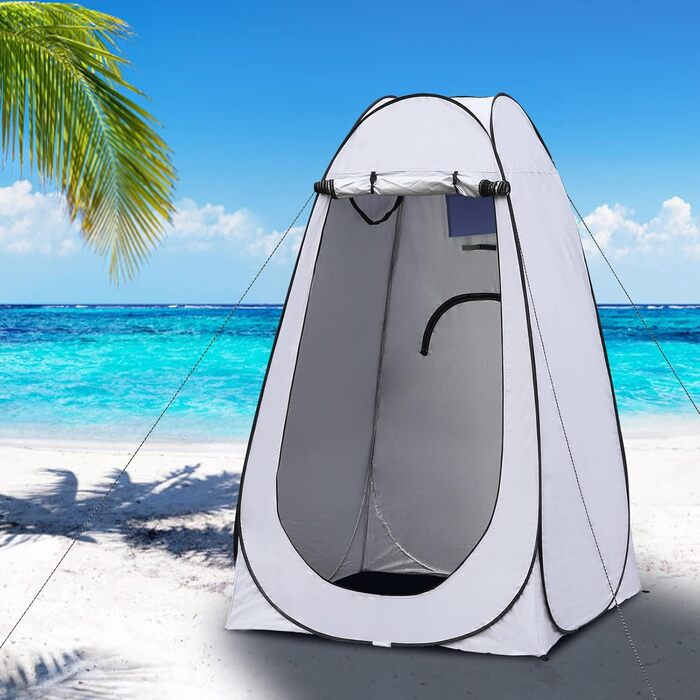 Намет для туалету CLIPOP Pop-Up, портативний, для душу, захист від сонця, водонепроникний, для відпочинку на природі (120x120x190 см, сірий)