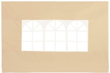 Комплект з 2-х бічних стінок з кожного боку 3х2 м Водовідштовхувальні бічні вікна Ремені на блискавці Альтанка Намет з балдахіном Садовий намет Намет для вечірок Бежевий 6х3м