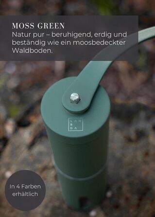 Ручна кавомолка Lambda Coffee з нержавіючої сталі та керамічним жорном | Для еспресо та інших сортів кави