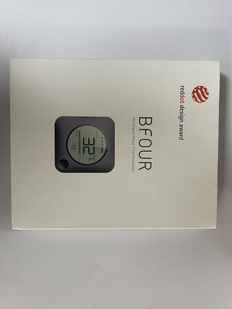 BFOUR 100-метровий термометр для гриля Bluetooth Бездротовий термометр для м'яса з 4 зондами Великий РК-дисплей з нержавіючої сталі Bluetooth-термометр для смаження для гриля Коптильня Піч барбекю (з 2 зондами)