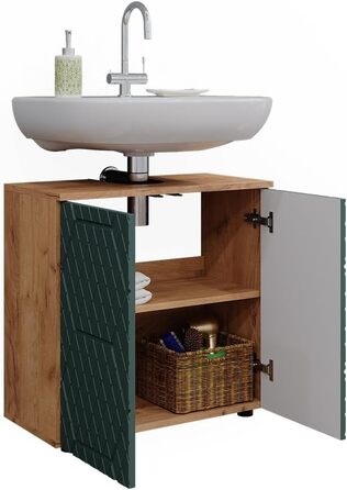 Підставка під раковину Vicco Grün/Goldkraft Eiche Irma, 60x59x30 см - шафка для ванної кімнати, 60 см