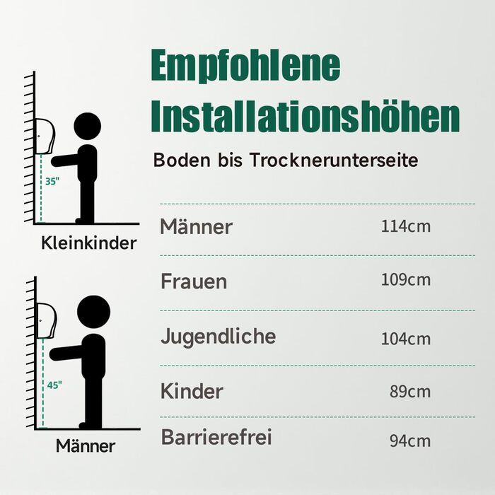 Anydry 2803Y Міні-сушарка для рук, 1350W, нержавіюча сталь, матове чорне покриття, для дому та бізнесу