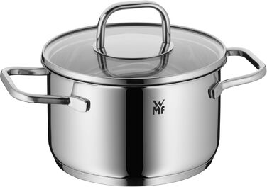 Набір каструль WMF Inspiration Induktion, 4 шт., з кришкою з термостійкого скла, Cromargan нержавіюча сталь, без антипригарного покриття
