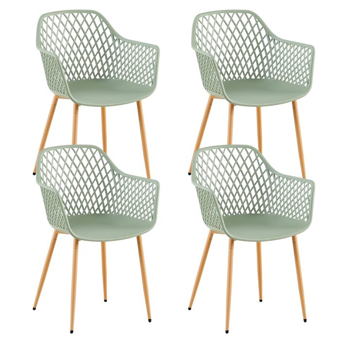 Набір садово-розслаблюючих крісел 4 шт. для тераси, балкону та саду, 120 кг, сіро-зелений