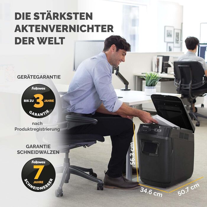 Fellowes Autofeed Aktenvernichter AutoMax 90M: Шредер для документів, автоматичний, офісний, Fellowes
