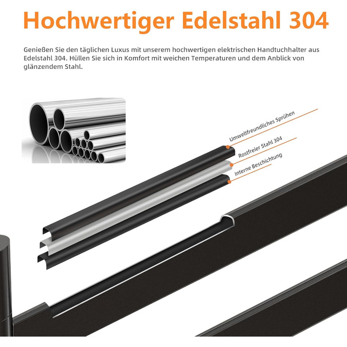 Електричний сушильник для рушників ZOYI 180° поворотний, 140W, чорний (сушарка для ванної кімнати, настінний)