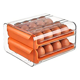 Ящик для зберігання яєць YUANGANG, двошаровий ящик для зберігання яєць, ящик для зберігання яєць з кришкою типу, підставка для яєць, орган для яєць