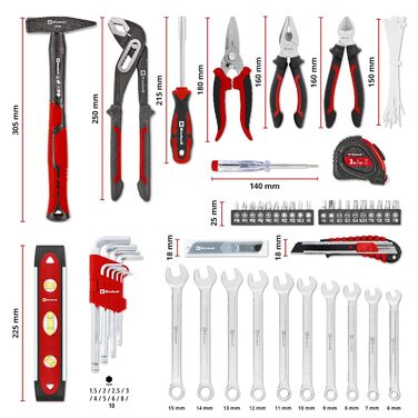 Einhell E-CASE 80: Набір інструментів в кейсі (80 предметів) для дому, майстерні та транспортування