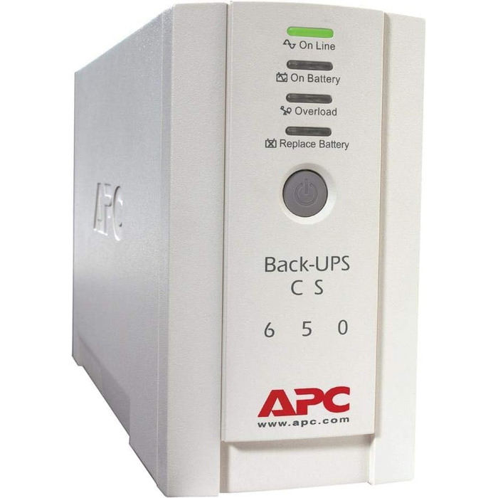 ДБЖ APC Back-UPS CS - BK650EI - джерело безперебійного живлення 650 ВА (4 виходи IEC, захист від перенапруг) (вихідна потужність 650 ВА, комплект з кабелем, 1 м)