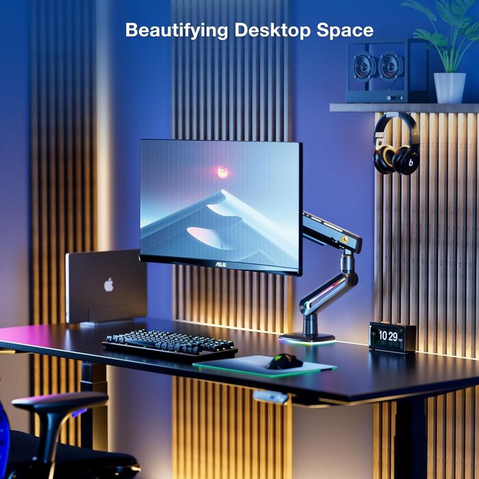 Кріплення для монітора NB Ergonomic RGB, сумісне з моніторами 32-60 дюймів, вантажопідйомність до 20 кг, чорний