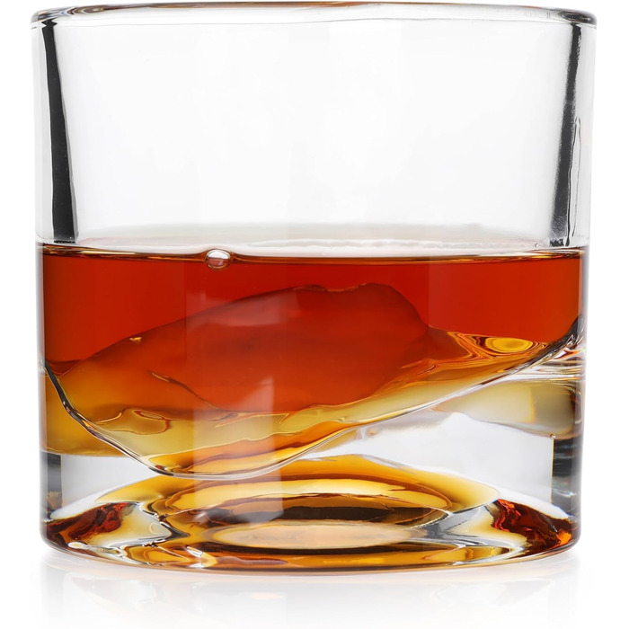 Набір склянок для віскі LIITON American Peaks Kristall, 4 шт., 300 мл, місткі, для заморожування, ідеальний подарунок для чоловіків