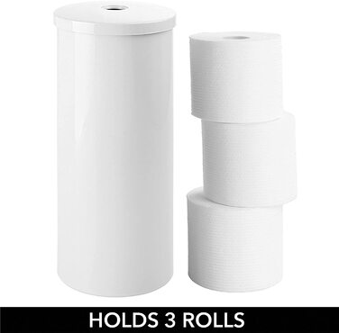 Окремий тримач для туалетного паперу MDESIGN з 2 комплектів-елегантний тримач для туалетного паперу на 3 рулони кожен-тримач для туалетного паперу з міцного пластику ідеально підходить для невеликих приміщень-сірий (білий)