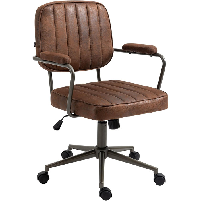 Ергономічне крісло для офісу CLP Natrona I - регульована висота, поворот на 360°, функція гойдання, м'яке сидіння, легкопрохідні ролики, колір: коньяк