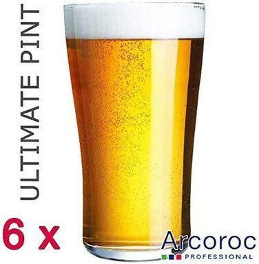 Кружка Arcoroc ARC G8563 Ultimate Pint, пивний келих, 570 мл, скляна, прозора, 6 шт.