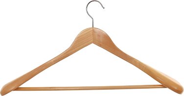 Вішалки для одягу Hagspiel, 5 шт. дерев'яна вішалка для одягу, Вішалка для пальто, наплічна вішалка, пофарбована натуральним лаком (5 шт. дерево з перемичкою)