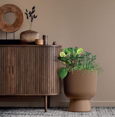 Квітчар з підставкою, пластиковий горщик для квітів, великий горщик для рослин (DBMIS Антрацит, діаметр 40 см)