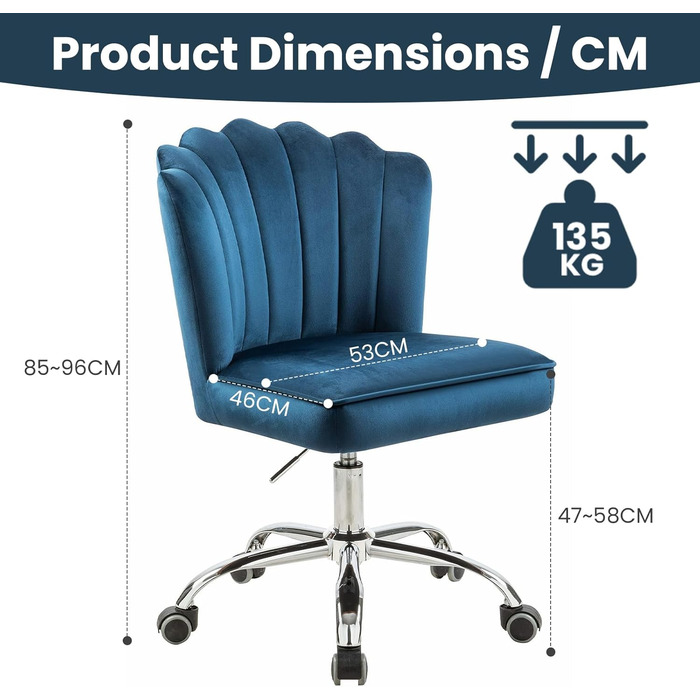 Крісло для офісу Fiximaster Homeoffice: регульоване, з м'якою оббивкою, золоті ніжки, до 135 кг (зелений/блакитний)