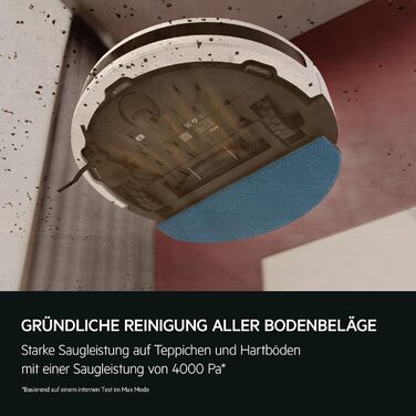 Робот-пилосос AEG AR71UW2SW з функцією миття, WiFi, LiDAR, автоматичною станцією очищення, потужність 4000 Па, 14,4 В, до 175 хв, до 140 м², бак 0,28 л, білий