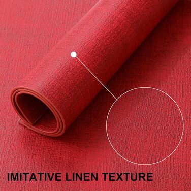 Набір підставок під тарілки з екошкіри, 6 шт. - Водостійкі, легко миються, для кухні та обіднього столу (Червоний, Середній)