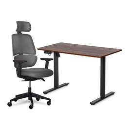 Комплект Mealux PowerDesk Lite Walnut+ Leo Air Plus Grey (арт. EVO-201 Lite Walnut /B +Y 546 KBG)