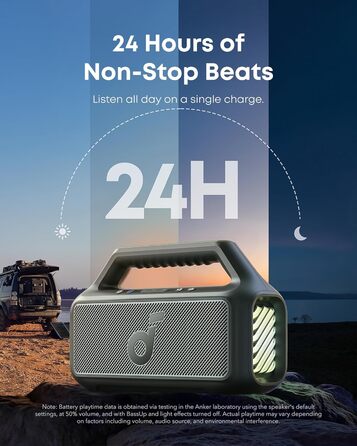 Soundcore Boom 2 - Портативна Bluetooth Колонка, 80W, Сабвуфер, LED, IPX7, 24h, USB-C, BT 5.3