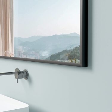 Дзеркало для ванної кімнати Boromal 100x60 см, чорне, вертикальне/горизонтальне, модель Jc