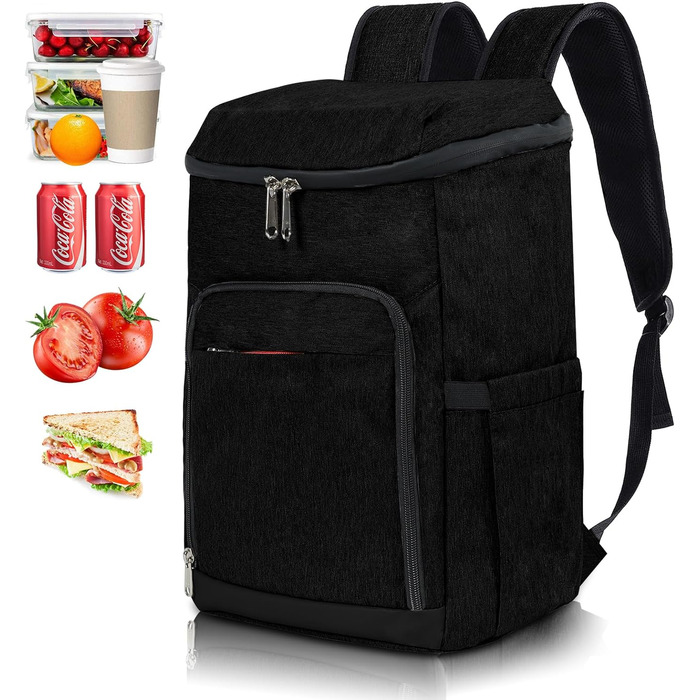 Рюкзак-холодильник CALIYO, рюкзак-холодильник, рюкзак для пікніка 24-літрова велика ізольована сумка-холодильник для чоловіків і жінок, підходить для відпочинку на природі/пікніка/кемпінгу/барбекю/походів чорний