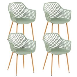 Набір садово-розслаблюючих крісел 4 шт. для тераси, балкону та саду, 120 кг, сіро-зелений