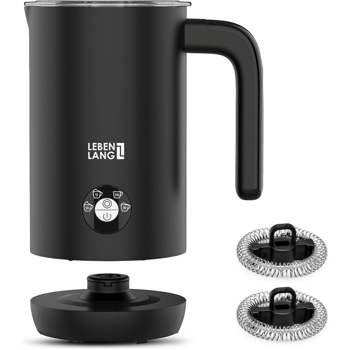 Електричний піноутворювач для молока LEBENLANG - 4 режими, 240 мл, без BPA, з насадкою для збивання