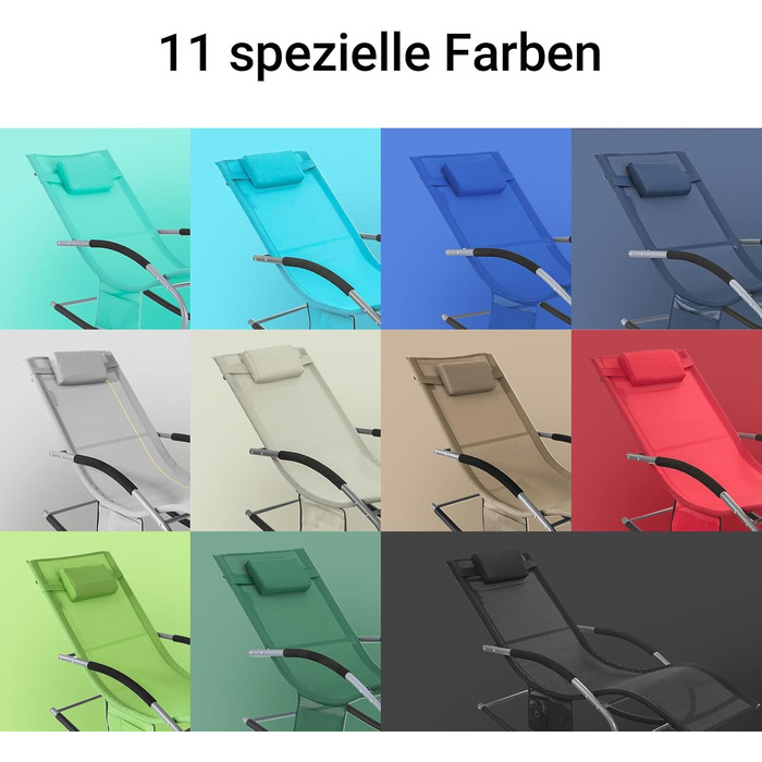 Шезлонг SoBuy для 2 осіб, чорний, для саду, тераси, балкону, кемпінгу, до 150 кг, з підголовником, стійкий до погодних умов
