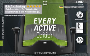 Офісне крісло Interstuhl Every Active Edition: регульована поперекова підтримка, комфортне та активне сидіння (зелений | чорний)