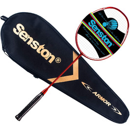 Надлегка ракетка для бадмінтону Senston N80 з вуглецевого волокна з кишенею для ракетки червоного кольору