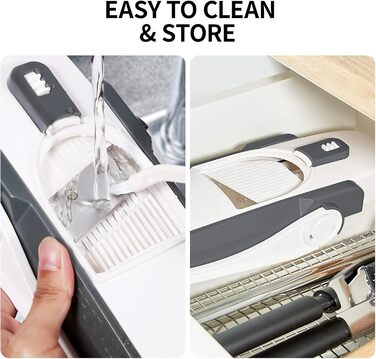 Регульований овочевий слайсер-мандліна, овочевий слайсер, нарізчик картоплі та цибулі сірого кольору