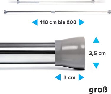 Телескопічна шина Springreen - карниз для душової кабіни (хром, 110-200 см)