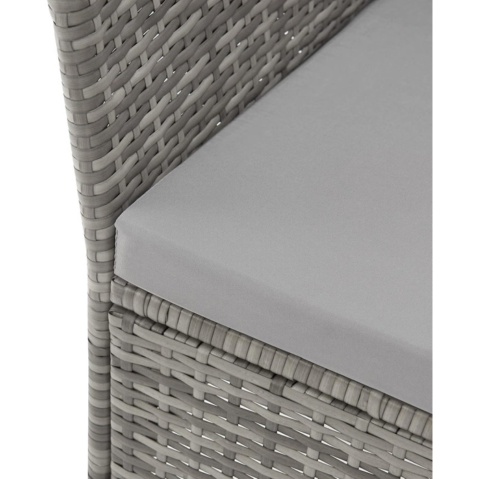 Лавка садова SVITA Chicago з ротангу поліратан для саду сіра