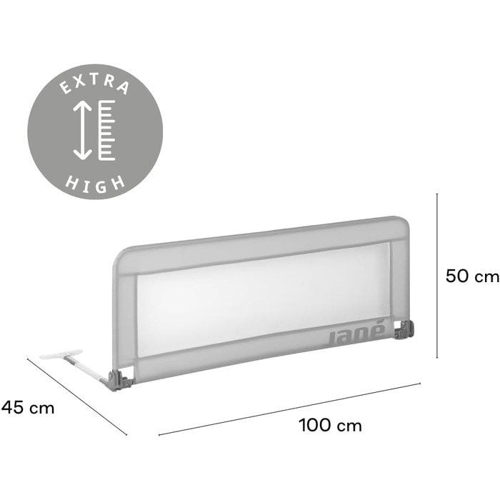 Дитяче ліжечко манеж Jané Klappbares 110 см, сіре - складне, високе, дихаюче, з сумкою для транспортування