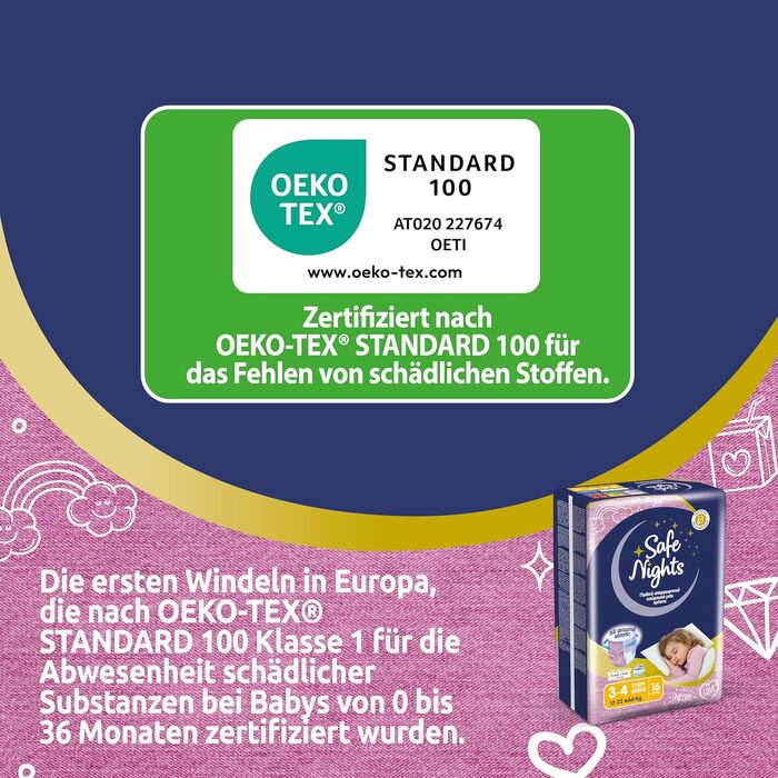 Нічні підгузки-трусики Babylino Safe Nights для хлопчиків, 8-13 років (30-48 кг), 84 шт.