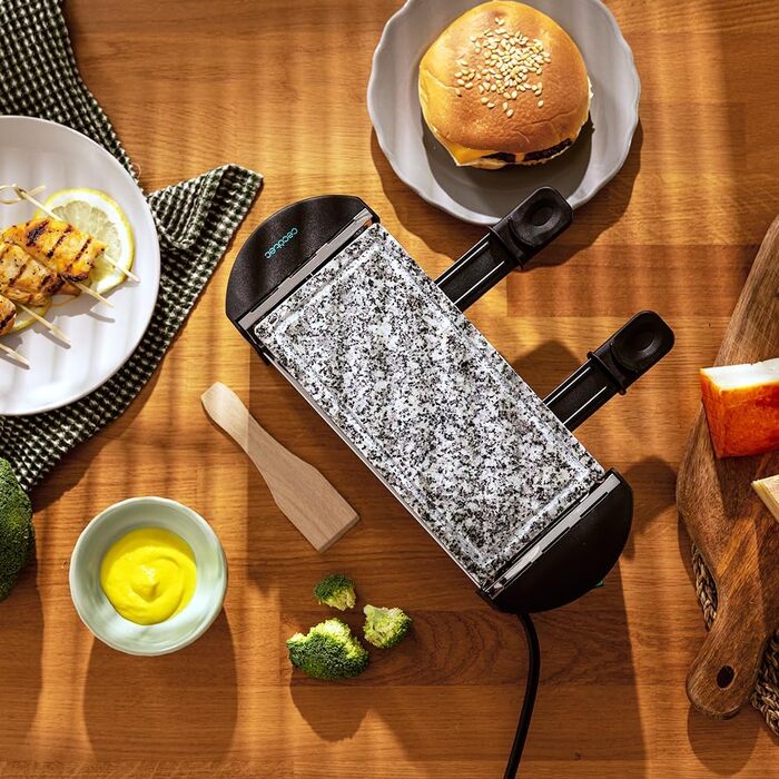 РаКлетт Cecotec Cheese & Grill 3200 AllStone для 2 осіб з електричним грилем та антипригарною поверхнею