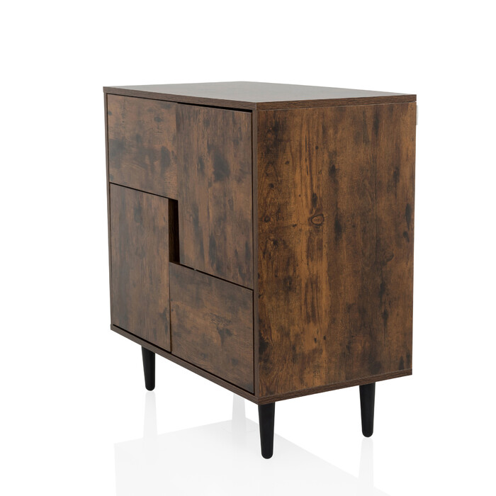 Сервант / комод LYKKJA 77x39,5x72 см 2 шухляди 2 двері коричневий/чорний hjh LIVING