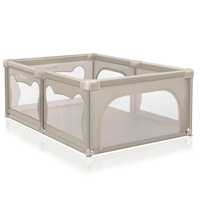 Дитячий манеж Lionelo Willow, 0-48 місяців, 120x180x68 см, сітка, 2 входи на блискавці, бежевий