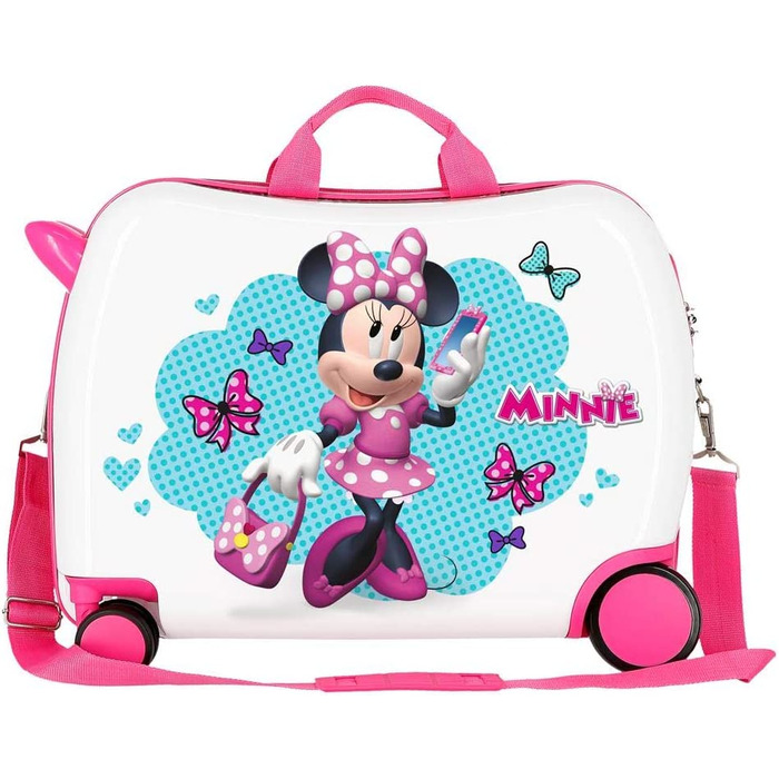 Дитяча валіза Disney Minnie Mouse 34л, ABS, комбінований замок, 4 колеса, багатобарвна, ручна поклажа