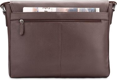 Шкіряна сумка для ноутбука LEABAGS Oxford 15 дюймів з оксфорду та натуральної шкіри для чоловіків та жінок, коричнева (Velvet Brown Rough)