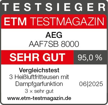 Аерофритюрниця AEG AAF7B Heissluftfritteuse 7000 Serie 8000, 6.9 л, чорна
