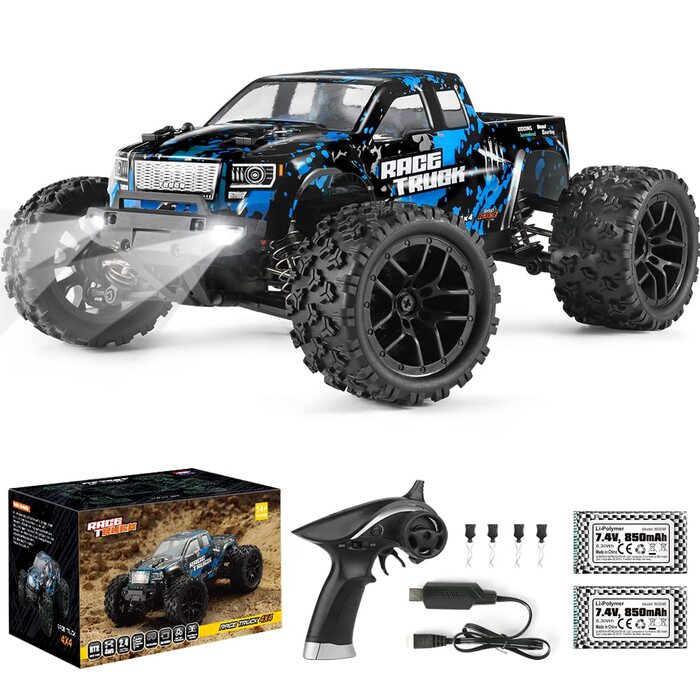 Радіокерований монстр-трак HAIBOXING 1/18 4WD 36 км/год, водонепроникний, 2.4 GHz, RTR з акумулятором 7.4V для дітей та дорослих