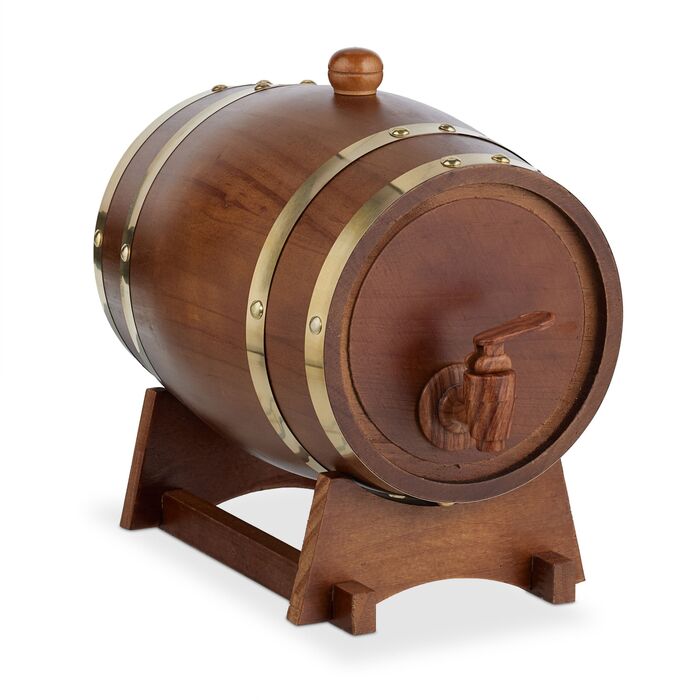 Дерев'яна бочка Relaxdays, об'єм 2,2 літра