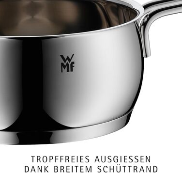 Каструля WMF Quality One 24 см з кришкою зі скла, 6.8 л, для індукції, нержавіюча сталь Cromargan