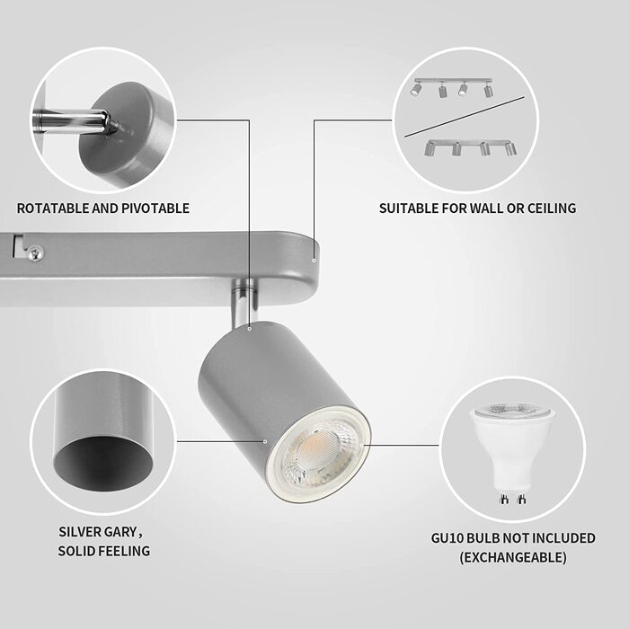 Світильник стельовий точковий LED wowatt GU10, спот без лампи