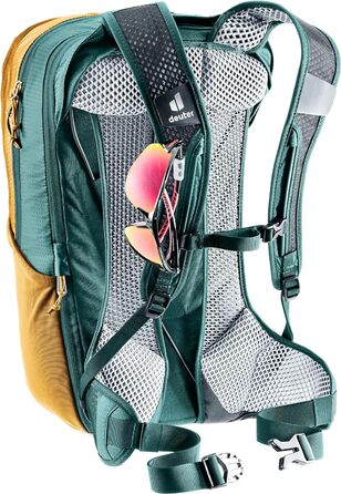 Велосипедний рюкзак Deuter Race Air 14+3 л, коричнево-синій, вентиляція спини