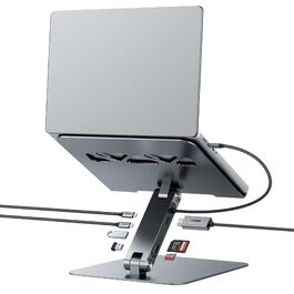 Підставка для ноутбука BENFEI з док-станцією 7-в-1 USB-C: HDMI 4K@60Hz, SD/MicroSD, Power Delivery 100W, USB 3.2 10Gbps для MacBook Pro/Air, iPad Pro, XPS, ThinkPad