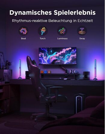 Розумні світлові панелі Govee RGBIC LED Play Lightbars, тристоронні регульовані LED-лампи для геймінгу та створення атмосфери